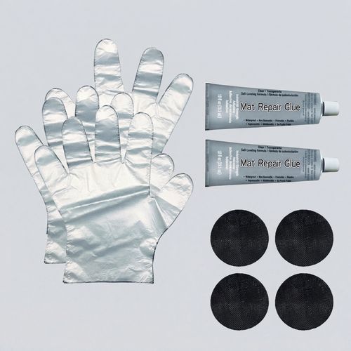 Trampoline mat repair kit with patches and glue