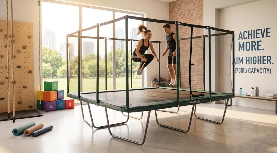 14x16 rectangle trampoline with net